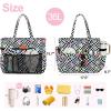 imageBluboon Beach Bags for Women Large Waterproof Tote Bag With Wet Compartment for Pool Weekender Travel GymBlack White Checkeredcolorful Flowers