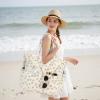 imageBluboon Beach Bags for Women Large Waterproof Tote Bag With Wet Compartment for Pool Weekender Travel GymBrown Flower
