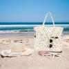 imageBluboon Beach Bags for Women Large Waterproof Tote Bag With Wet Compartment for Pool Weekender Travel GymBrown Flower