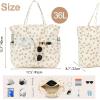 imageBluboon Beach Bags for Women Large Waterproof Tote Bag With Wet Compartment for Pool Weekender Travel GymBrown Flower