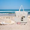 imageBluboon Beach Bags for Women Large Waterproof Tote Bag With Wet Compartment for Pool Weekender Travel GymBrown Striped Bow
