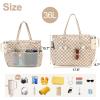 imageBluboon Beach Bags for Women Large Waterproof Tote Bag With Wet Compartment for Pool Weekender Travel GymBrown White Checkeredbow