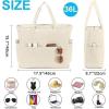 imageBluboon Beach Bags for Women Large Waterproof Tote Bag With Wet Compartment for Pool Weekender Travel GymCorduroy Beige