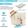 imageBluboon Beach Bags for Women Large Waterproof Tote Bag With Wet Compartment for Pool Weekender Travel GymCorduroy Beige