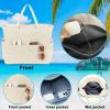 imageBluboon Beach Bags for Women Large Waterproof Tote Bag With Wet Compartment for Pool Weekender Travel GymCorduroy Beige