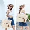 imageBluboon Beach Bags for Women Large Waterproof Tote Bag With Wet Compartment for Pool Weekender Travel GymCorduroy Beige