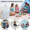 imageBluboon Beach Bags for Women Large Waterproof Tote Bag With Wet Compartment for Pool Weekender Travel GymFloral Blue