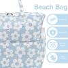 imageBluboon Beach Bags for Women Large Waterproof Tote Bag With Wet Compartment for Pool Weekender Travel GymFloral Blue