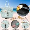 imageBluboon Beach Bags for Women Large Waterproof Tote Bag With Wet Compartment for Pool Weekender Travel GymGreen and White Grid
