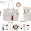 imageBluboon Beach Bags for Women Large Waterproof Tote Bag With Wet Compartment for Pool Weekender Travel GymKhaki White Stripes 1