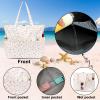 imageBluboon Beach Bags for Women Large Waterproof Tote Bag With Wet Compartment for Pool Weekender Travel GymPink Bow 212