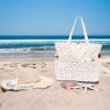 imageBluboon Beach Bags for Women Large Waterproof Tote Bag With Wet Compartment for Pool Weekender Travel GymPink Bow 212