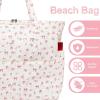imageBluboon Beach Bags for Women Large Waterproof Tote Bag With Wet Compartment for Pool Weekender Travel GymPink Bow 212