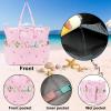imageBluboon Beach Bags for Women Large Waterproof Tote Bag With Wet Compartment for Pool Weekender Travel GymPink and White Stripes