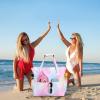 imageBluboon Beach Bags for Women Large Waterproof Tote Bag With Wet Compartment for Pool Weekender Travel GymRainbow Pink