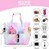 imageBluboon Beach Bags for Women Large Waterproof Tote Bag With Wet Compartment for Pool Weekender Travel GymRainbow Pink