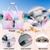imageBluboon Beach Bags for Women Large Waterproof Tote Bag With Wet Compartment for Pool Weekender Travel GymRainbow Pink
