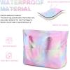 imageBluboon Beach Bags for Women Large Waterproof Tote Bag With Wet Compartment for Pool Weekender Travel GymRainbow Pink