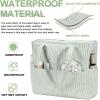 imageBluboon Beach Bags for Women Large Waterproof Tote Bag With Wet Compartment for Pool Weekender Travel GymSage Green White Stripe 1