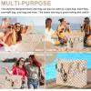 imageBluboon Waterproof Beach Tote Pool Bags for Women Ladies Extra Large Carry On Bag With Wet Compartment for Weekender TravelA Checked Brown White