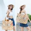 imageBluboon Waterproof Beach Tote Pool Bags for Women Ladies Extra Large Carry On Bag With Wet Compartment for Weekender TravelBeige Floral 157