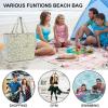 imageBluboon Waterproof Beach Tote Pool Bags for Women Ladies Extra Large Carry On Bag With Wet Compartment for Weekender TravelBeige Flower Green