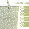imageBluboon Waterproof Beach Tote Pool Bags for Women Ladies Extra Large Carry On Bag With Wet Compartment for Weekender TravelBeige Flower Green