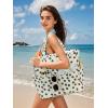 imageBluboon Waterproof Beach Tote Pool Bags for Women Ladies Extra Large Carry On Bag With Wet Compartment for Weekender TravelBlack Little Flower 95