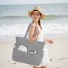 imageBluboon Waterproof Beach Tote Pool Bags for Women Ladies Extra Large Carry On Bag With Wet Compartment for Weekender TravelBlack White Fine Stripes