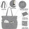 imageBluboon Waterproof Beach Tote Pool Bags for Women Ladies Extra Large Carry On Bag With Wet Compartment for Weekender TravelBlack White Fine Stripes