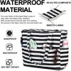 imageBluboon Waterproof Beach Tote Pool Bags for Women Ladies Extra Large Carry On Bag With Wet Compartment for Weekender TravelBlack White Stripesq