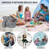 imageBluboon Waterproof Beach Tote Pool Bags for Women Ladies Extra Large Carry On Bag With Wet Compartment for Weekender TravelBlack White Stripesq