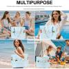 imageBluboon Waterproof Beach Tote Pool Bags for Women Ladies Extra Large Carry On Bag With Wet Compartment for Weekender TravelBlue White Checked