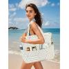 imageBluboon Waterproof Beach Tote Pool Bags for Women Ladies Extra Large Carry On Bag With Wet Compartment for Weekender TravelBrown Diamond