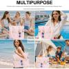 imageBluboon Waterproof Beach Tote Pool Bags for Women Ladies Extra Large Carry On Bag With Wet Compartment for Weekender TravelChecked Pink White