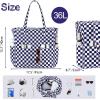 imageBluboon Waterproof Beach Tote Pool Bags for Women Ladies Extra Large Carry On Bag With Wet Compartment for Weekender TravelDark Blue White Checkered