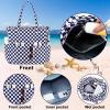 imageBluboon Waterproof Beach Tote Pool Bags for Women Ladies Extra Large Carry On Bag With Wet Compartment for Weekender TravelDark Blue White Checkered