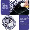 imageBluboon Waterproof Beach Tote Pool Bags for Women Ladies Extra Large Carry On Bag With Wet Compartment for Weekender TravelDark Blue White Checkered