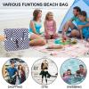 imageBluboon Waterproof Beach Tote Pool Bags for Women Ladies Extra Large Carry On Bag With Wet Compartment for Weekender TravelDark Blue White Checkered