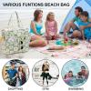 imageBluboon Waterproof Beach Tote Pool Bags for Women Ladies Extra Large Carry On Bag With Wet Compartment for Weekender TravelFlower 157 Green Gray