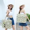 imageBluboon Waterproof Beach Tote Pool Bags for Women Ladies Extra Large Carry On Bag With Wet Compartment for Weekender TravelFlower 157 Green Gray