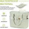 imageBluboon Waterproof Beach Tote Pool Bags for Women Ladies Extra Large Carry On Bag With Wet Compartment for Weekender TravelGrass Green White Grid Stripes