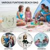 imageBluboon Waterproof Beach Tote Pool Bags for Women Ladies Extra Large Carry On Bag With Wet Compartment for Weekender TravelGrass Green White Grid Stripes
