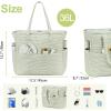 imageBluboon Waterproof Beach Tote Pool Bags for Women Ladies Extra Large Carry On Bag With Wet Compartment for Weekender TravelGrass Green White Grid Stripes