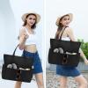 imageBluboon Waterproof Beach Tote Pool Bags for Women Ladies Extra Large Carry On Bag With Wet Compartment for Weekender TravelMblack