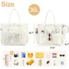imageBluboon Waterproof Beach Tote Pool Bags for Women Ladies Extra Large Carry On Bag With Wet Compartment for Weekender TravelNew White