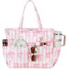 imageBluboon Waterproof Beach Tote Pool Bags for Women Ladies Extra Large Carry On Bag With Wet Compartment for Weekender TravelPink White Stripesbow