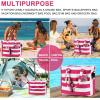 imageBluboon Waterproof Beach Tote Pool Bags for Women Ladies Extra Large Carry On Bag With Wet Compartment for Weekender TravelRosepink Stripes