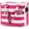 imageBluboon Waterproof Beach Tote Pool Bags for Women Ladies Extra Large Carry On Bag With Wet Compartment for Weekender TravelRosepink Stripes