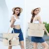 imageBluboon Waterproof Beach Tote Pool Bags for Women Ladies Extra Large Carry On Bag With Wet Compartment for Weekender TravelS Khaki Stripes